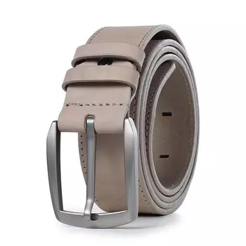 Ремень поясной мужской натуральная кожа 45320 темно-бежевый 130х3,8х0,3 см