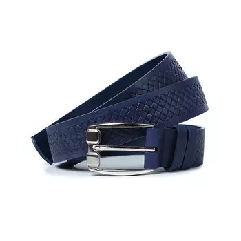 Ремень поясной мужской натуральная кожа 5219 темно-синий 130х3,5х0,3 см