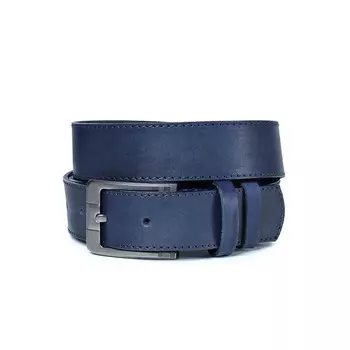 Ремень поясной мужской натуральная кожа 5419 синий 130х3,4х0,3 см