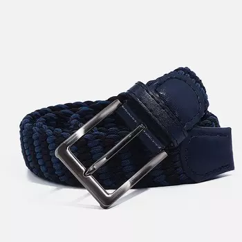 Ремень, ширина 3.5 см, резинка, пряжка металл, цвет тёмно-синий