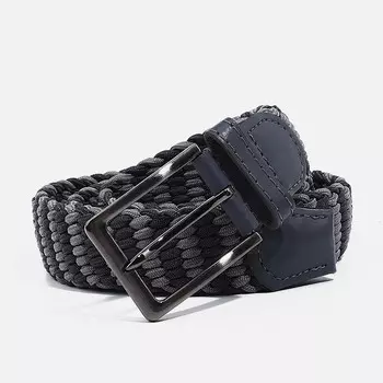 Ремень, ширина 3.5 см, резинка, пряжка металл, цвет серый