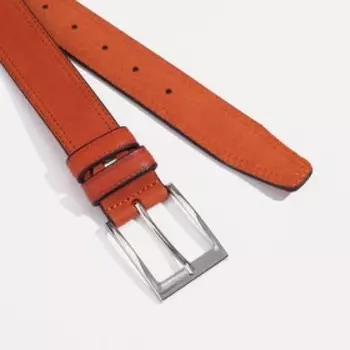 Ремень мужской, ширина 3,5 см, винт, пряжка металл, цвет рыжий