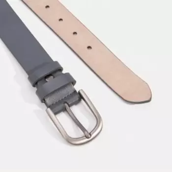 Ремень, ширина 3,5 см, винт, пряжка тёмный металл, цвет серый