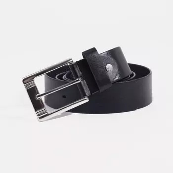 Ремень мужской, ширина 3 см, винт, пряжка металл, цвет чёрный