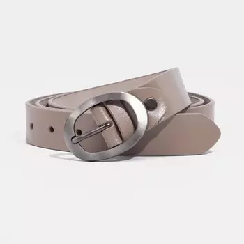 Ремень, ширина 3 см, винт, пряжка металл, цвет бежевый