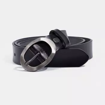 Ремень, ширина 3 см, винт, пряжка металл, цвет чёрный