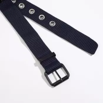 Ремень, ширина 4 см, люверсы, пряжка металл, цвет синий