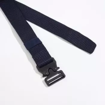 Ремень, ширина 4 см, зацепка, пряжка пластик, цвет синий