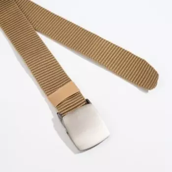 Ремень, ширина 4 см, зажим, пряжка металл, цвет бежевый