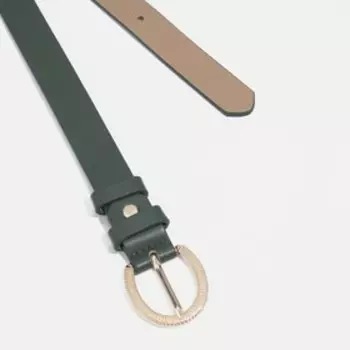 Ремень женский, ширина 2,5 см, винт, пряжка металл, цвет зелёный