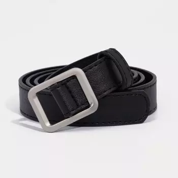 Ремень женский, 1052.4 см, пряжка-затяжка металл, серебристая, чёрный