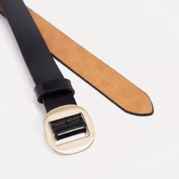 Ремень женский, ширина 3 см, пряжка металл, цвет чёрный