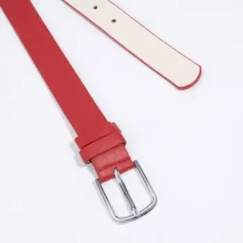 Ремень женский, ширина 3 см, винт, пряжка металл, цвет красный