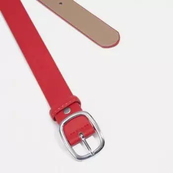 Ремень женский, ширина 3 см, винт, пряжка металл, цвет красный