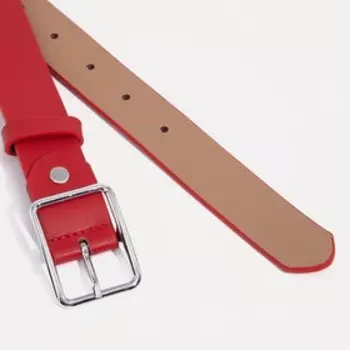 Ремень женский, ширина 3 см, винт, пряжка металл, цвет красный