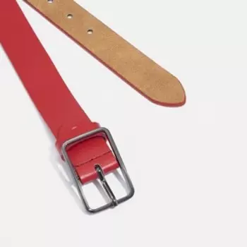 Ремень женский, ширина 3 см, винт, пряжка металл, цвет красный