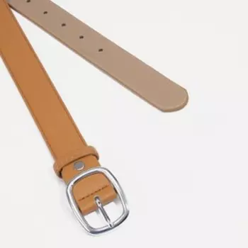 Ремень женский, ширина 3 см, винт, пряжка металл, цвет рыжий