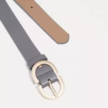 Ремень женский, ширина 3 см, винт, пряжка метал, цвет серый