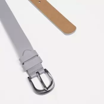 Ремень женский, ширина 3 см, винт, пряжка металл, цвет серый