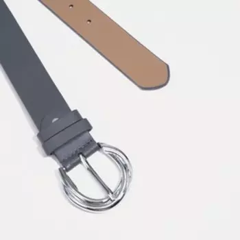 Ремень женский, ширина 3,5 см, винт, пряжка метал, цвет серый