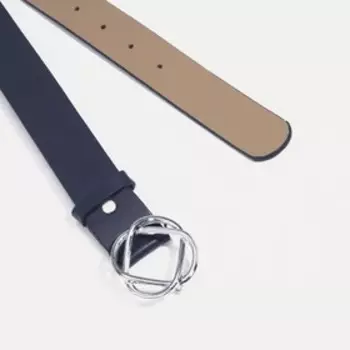 Ремень женский, ширина 3,5 см, винт, пряжка метал, цвет синий