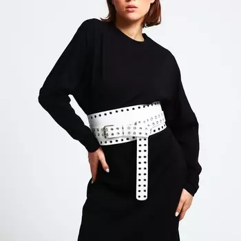 Ремень-корсет женский с люверсами, широкий, 19412 см, белый