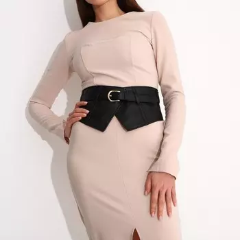 Ремень женский, ширина 15 см, пряжка металл, цвет чёрный