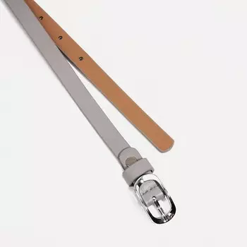 Ремень женский, ширина 1.2 см, винт, пряжка металл, цвет серый