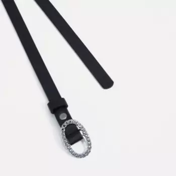 Ремень женский, ширина 1,3 см, пряжка металл, цвет чёрный