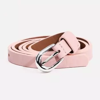 Ремень женский, ширина 1.3 см, винт, пряжка металл, цвет розовый