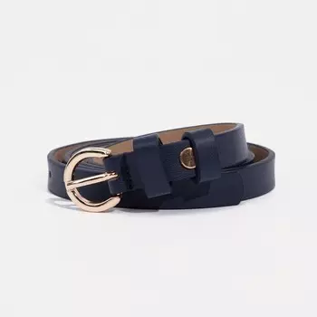 Ремень женский, ширина 1,3 см, винт, пряжка метал, цвет синий