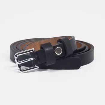 Ремень женский, ширина 1,3 см, винт, пряжка металл, цвет чёрный