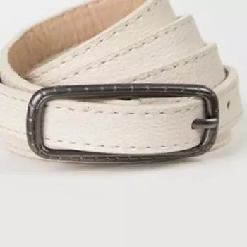 Ремень женский, ширина - 1,4 см, пряжка металл, цвет бежевый