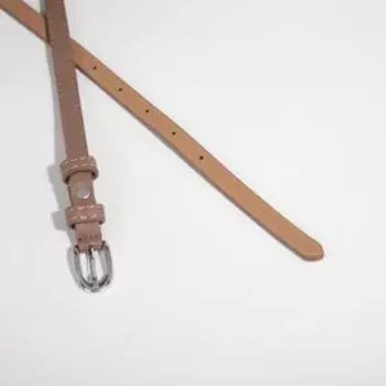 Ремень женский, ширина 1,4 см, винт, пряжка металл, цвет светло-коричневый