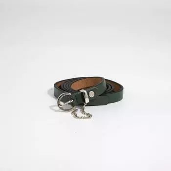 Ремень женский, ширина 1,4 см, винт, пряжка металл, цвет зелёный