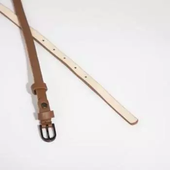 Ремень женский, ширина 1,4 см, винт, пряжка тёмный металл, цвет коричневый