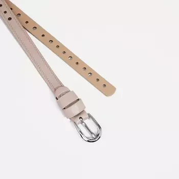 Ремень женский, ширина 1.5 см, винт, пряжка металл, цвет бежевый