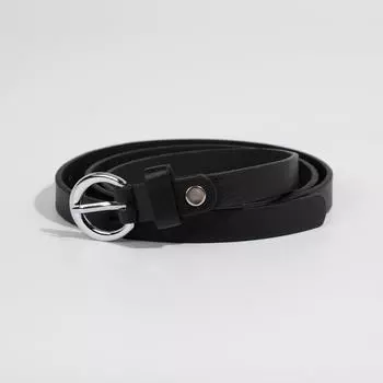 Ремень женский, ширина 1,5 см, винт, пряжка металл, цвет чёрный