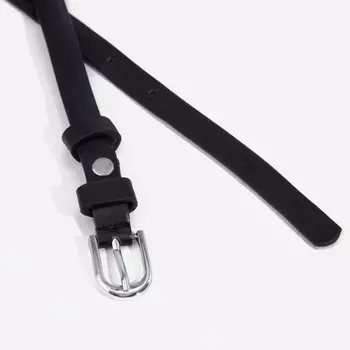 Ремень женский, ширина 1,5 см, винт, пряжка металл, цвет чёрный