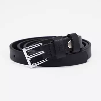 Ремень женский, ширина 1,5 см, винт, пряжка металл, цвет чёрный