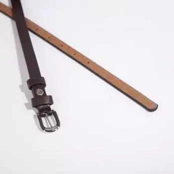 Ремень женский, ширина 1,5 см, винт, пряжка металл, цвет коричневый
