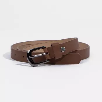 Ремень женский, ширина 1,8 см, гладкий, пряжка металл, цвет светло-коричневый