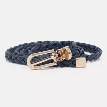 Ремень женский, ширина 1 см, пряжка металл, цвет синий