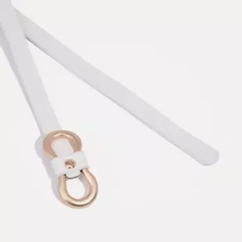 Ремень женский, ширина 1 см, пряжка металл, цвет белый