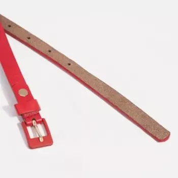 Ремень женский, ширина 1 см, винт, цвет красный