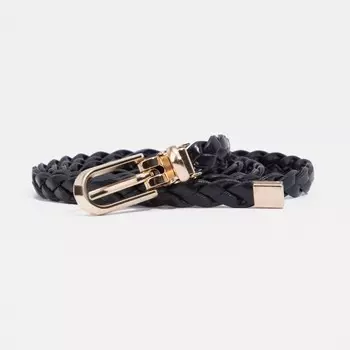 Ремень женский, ширина 1 см, пряжка металл, цвет чёрный