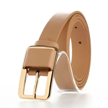 Ремень женский, 1102.1 см, пряжка металл, золотистая, бежевый
