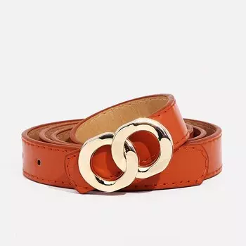 Ремень женский, ширина 2,2 см, пряжка металл, цвет рыжий