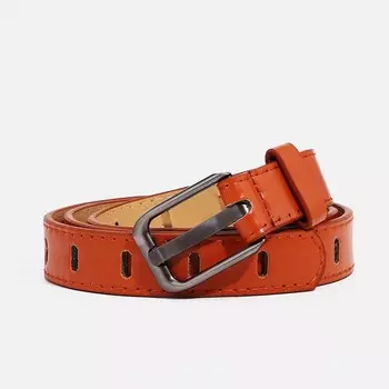 Ремень женский, 1002.2 см, пряжка тёмный металл, рыжий