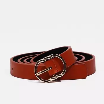 Ремень женский, 1002.2 см, пряжка металл, золотистая, рыжий